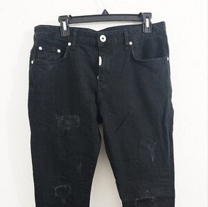 Represent "REPAIRED" Vintage Black Denim Skinny Jeans for Men